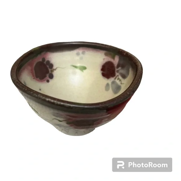 Pair Art Pottery Pieces of Mug & Bowl Floral Design both Signed by Artist NEW - Picture 4 of 5